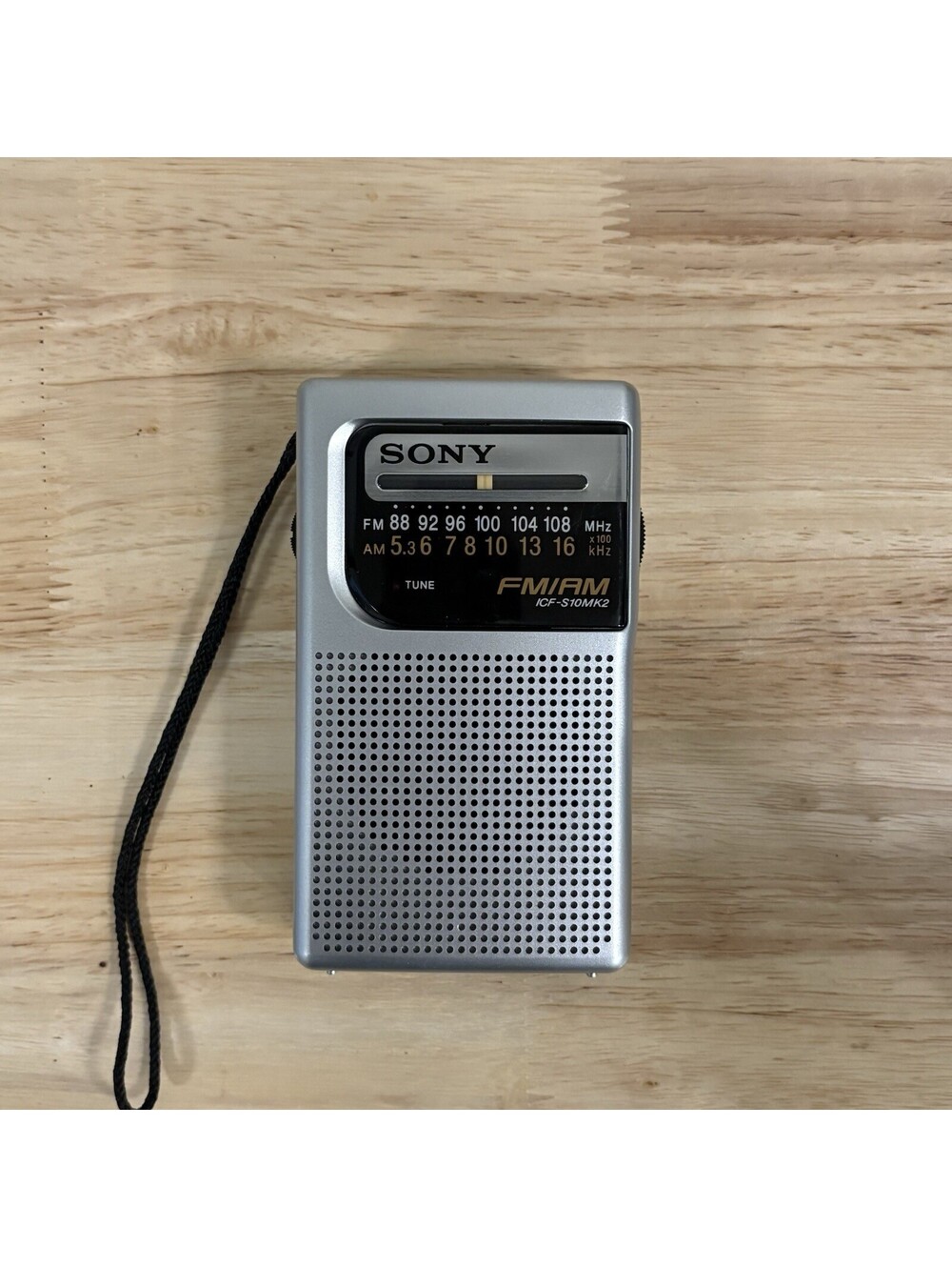 Sony ICF-S10MK2  AM/FM  Vintage Portable Pocket Radio Silver Tested Works